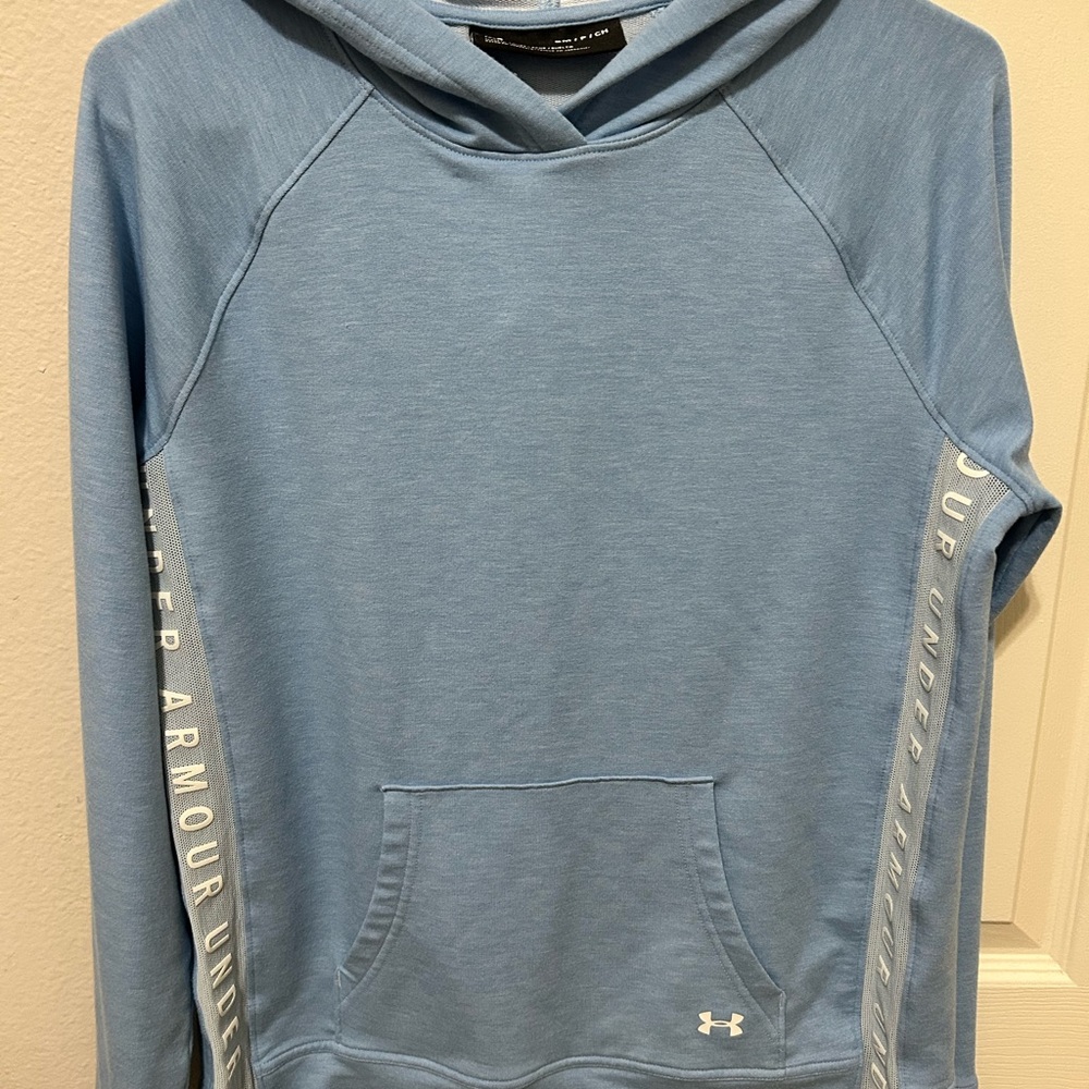 Under Armour Light Blue Hoodie with White Accents